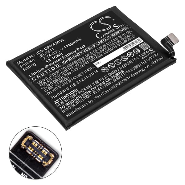 NX - Batterie téléphone, smartphone, GSM pour Oppo 7.74V 1700mAh