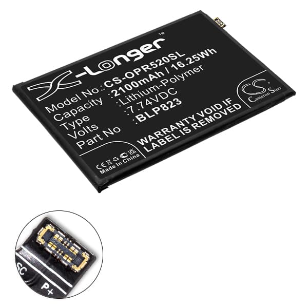 NX - Batterie téléphone, smartphone, GSM pour Oppo 7.74V 2100mAh