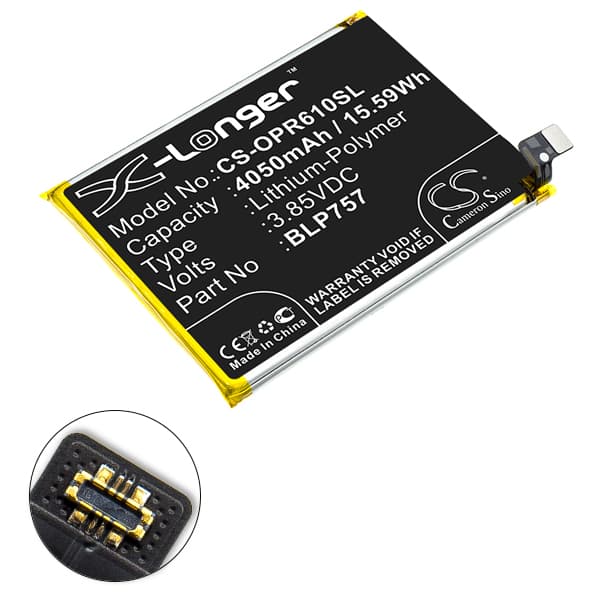 NX - Batterie téléphone, smartphone, GSM pour Oppo 3.85V 4050mAh