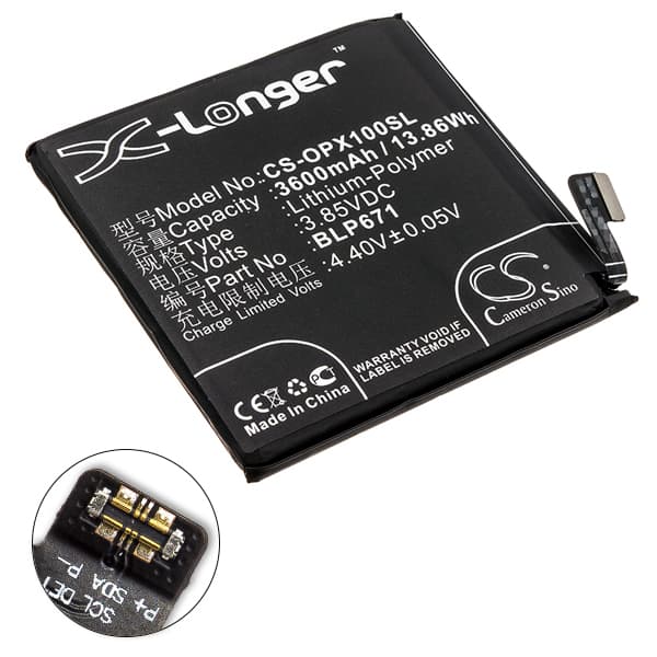 NX - Batterie téléphone, smartphone, GSM pour Oppo 3.85V 3600mAh