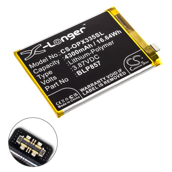 NX - Batterie téléphone, smartphone, GSM pour Oppo 3.87V 4300mAh