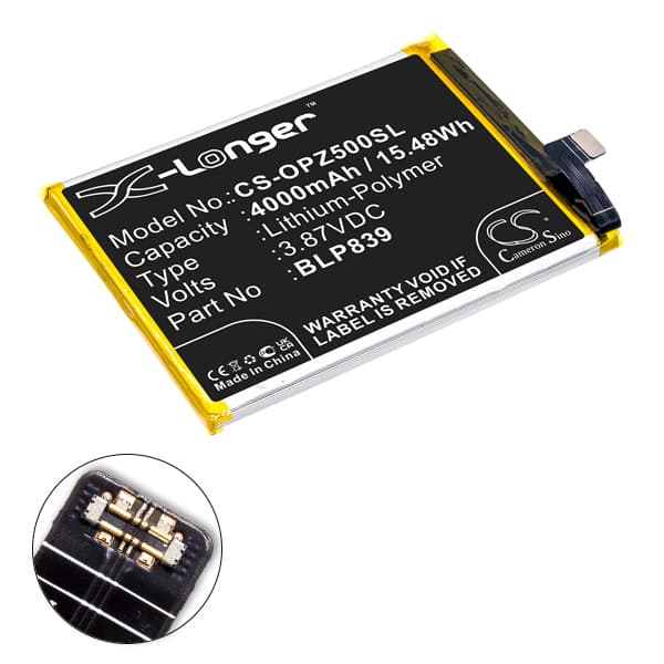 NX - Batterie téléphone, smartphone, GSM pour Oppo 3.87V 4000mAh