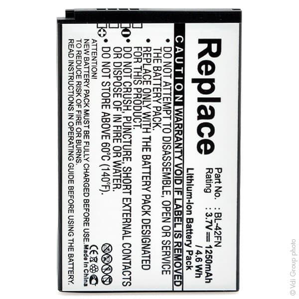 NX - Batterie téléphone, smartphone, GSM pour LG 3.7V 1250mAh
