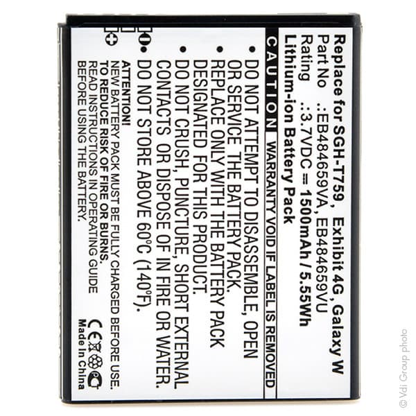 NX - Batterie téléphone, smartphone, GSM pour Samsung 3.7V 1500mAh
