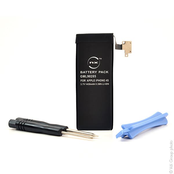 NX - Batterie téléphone, smartphone, GSM pour iPhone 4S 3.7V 1450mAh