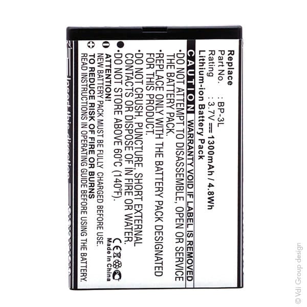 NX - Batterie téléphone, smartphone, GSM pour Nokia 3.7V 1300mAh