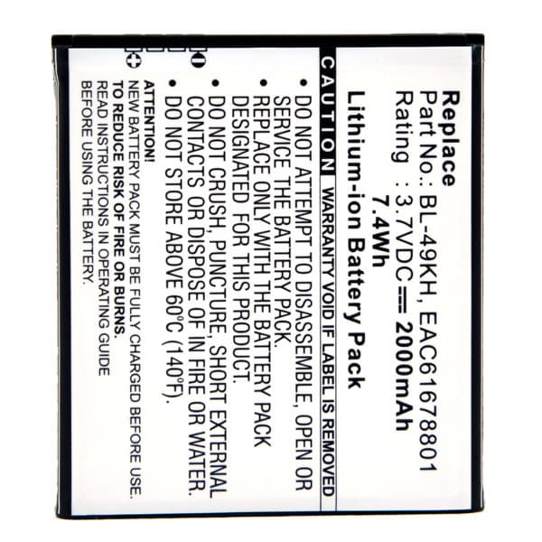 NX - Batterie téléphone, smartphone, GSM pour LG 3.7V 2000mAh