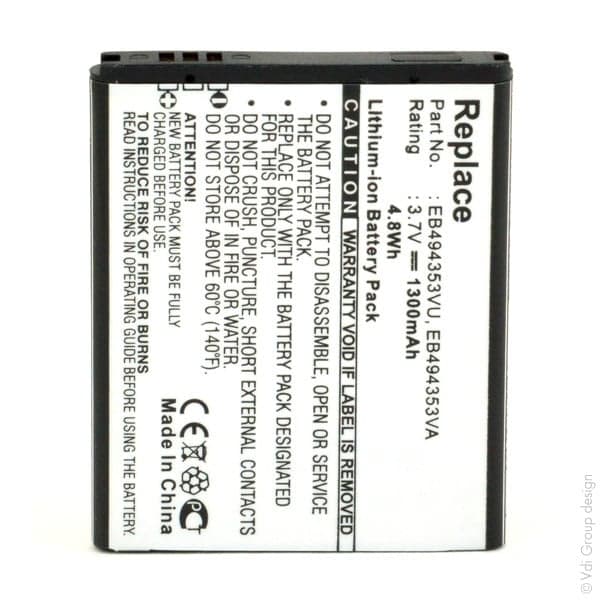 NX - Batterie téléphone, smartphone, GSM pour Samsung 3.7V 1300mAh