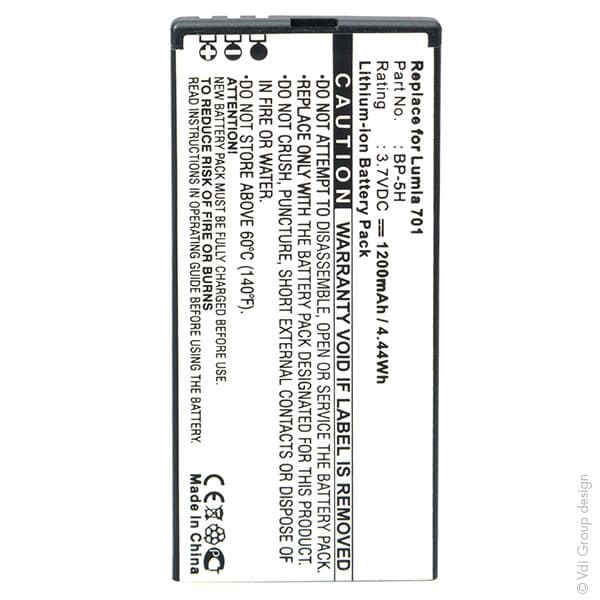 NX - Batterie téléphone, smartphone, GSM pour Nokia 3.7V 1200mAh