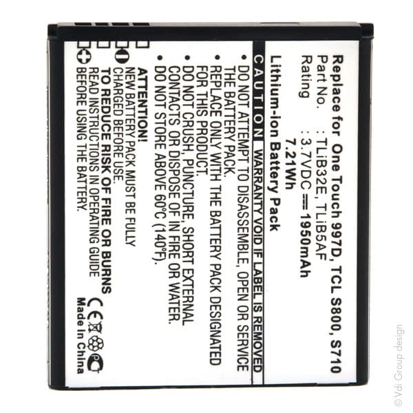 NX - Batterie téléphone, smartphone, GSM pour TCL 3.7V 1950mAh