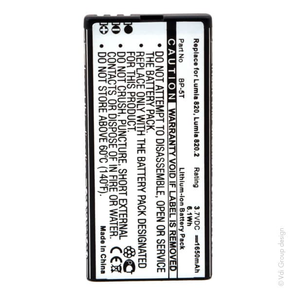 NX - Batterie téléphone, smartphone, GSM pour Nokia 3.7V 1650mAh