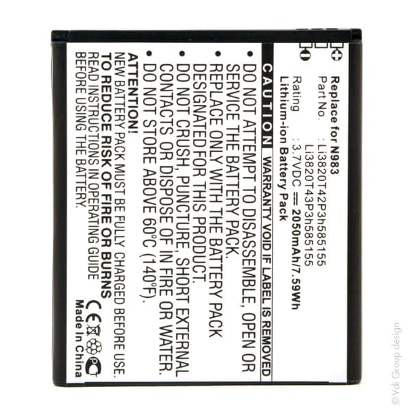 NX - Batterie téléphone, smartphone, GSM pour ZTE 3.7V 2050mAh