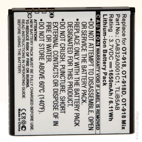 NX - Batterie téléphone, smartphone, GSM pour TCL 3.7V 1650mAh