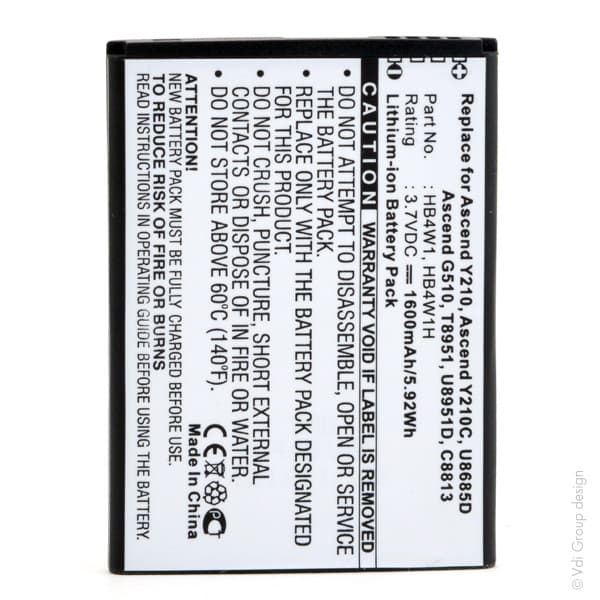 NX - Batterie téléphone, smartphone, GSM pour Huawei 3.7V 1600mAh