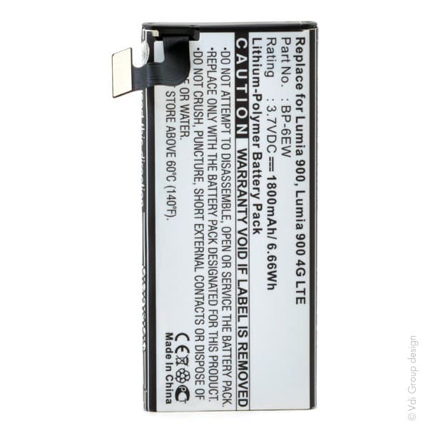 NX - Batterie téléphone, smartphone, GSM pour Nokia 3.7V 1800mAh