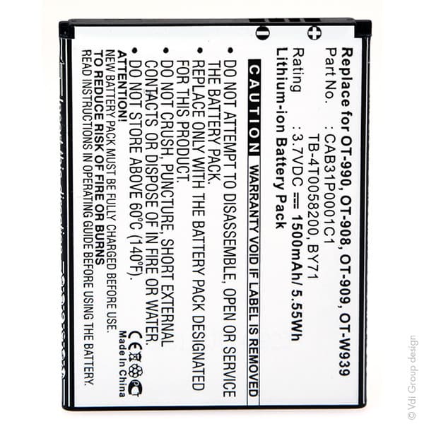 NX - Batterie téléphone, smartphone, GSM pour TCL 3.7V 1500mAh