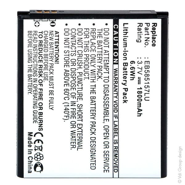 NX - Batterie téléphone, smartphone, GSM pour Samsung 3.7V 1800mAh