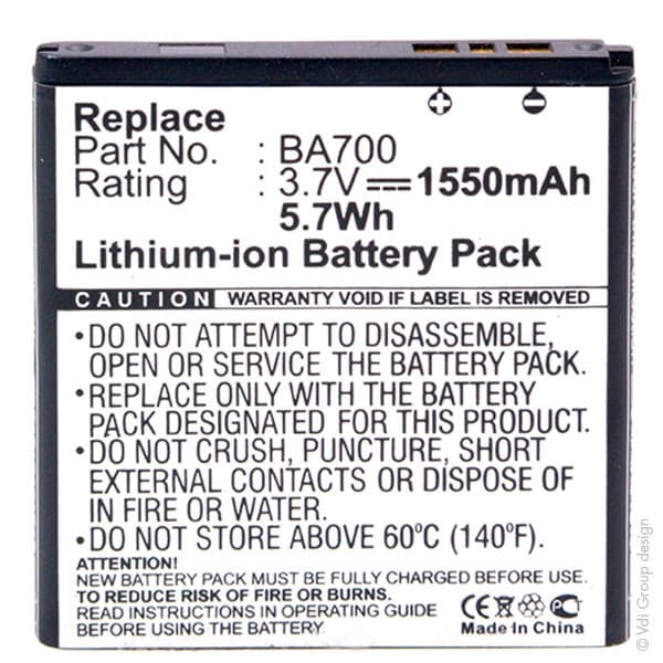 NX - Batterie téléphone, smartphone, GSM pour Sony Ericsson 3.7V 1550mAh