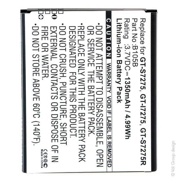 NX - Batterie téléphone, smartphone, GSM pour Samsung 3.7V 1350mAh