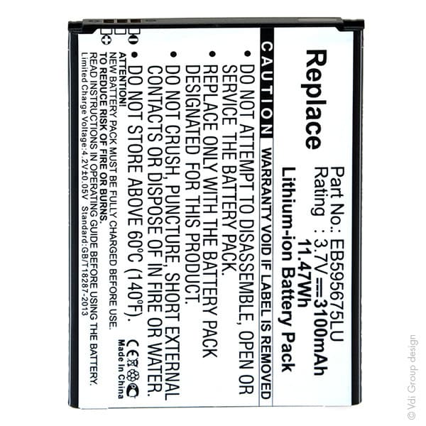 NX - Batterie téléphone, smartphone, GSM pour Samsung 3.8V 3100mAh