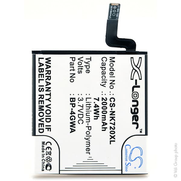 NX - Batterie téléphone, smartphone, GSM pour Microsoft 3.7V 2000mAh