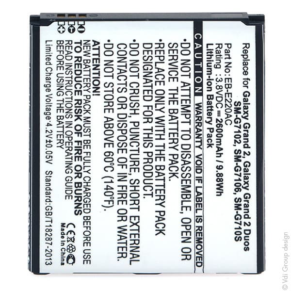 NX - Batterie téléphone, smartphone, GSM pour Samsung 3.8V 2600mAh