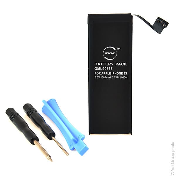 NX - Batterie téléphone, smartphone, GSM pour iPhone 5S 3.8V 1507mAh