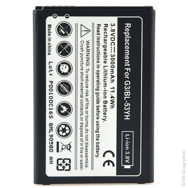 NX - Batterie téléphone, smartphone, GSM pour LG 3.8V 3000mAh