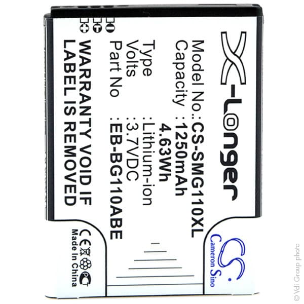 NX - Batterie téléphone, smartphone, GSM pour Samsung 3.7V 1250mAh