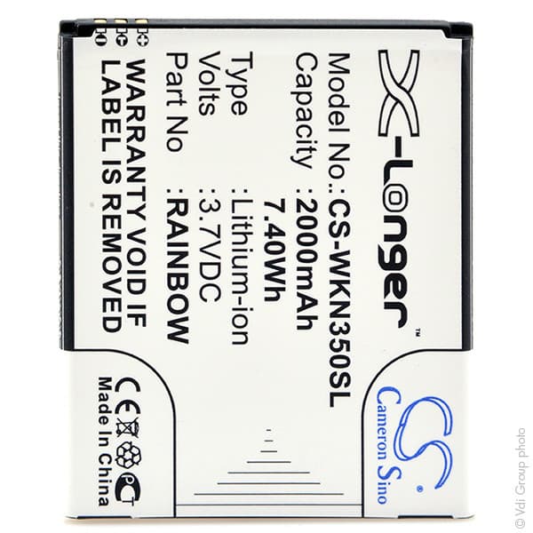 NX - Batterie téléphone, smartphone, GSM pour Wiko 3.7V 2000mAh