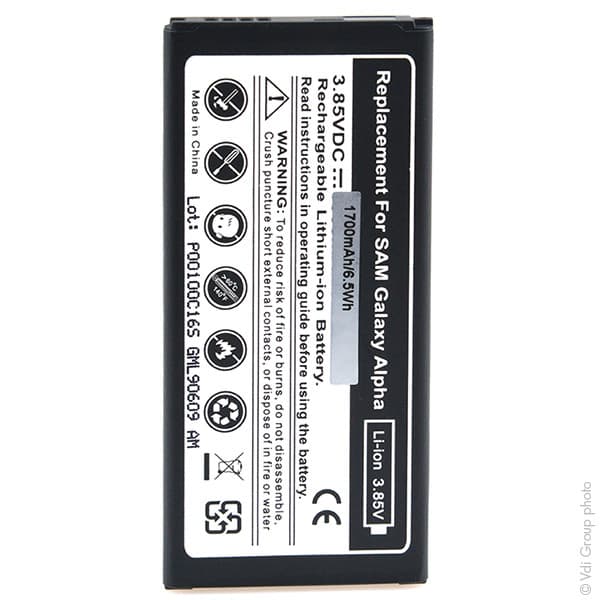 NX - Batterie téléphone, smartphone, GSM pour Samsung Galaxy Alpha 3.85V 1700mAh