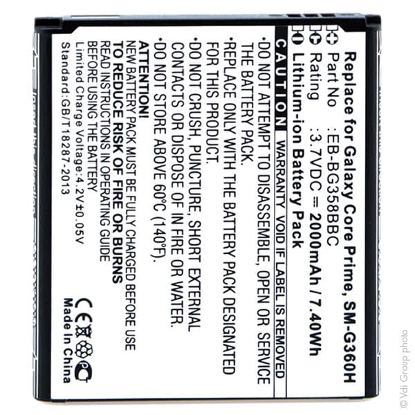 NX - Batterie téléphone, smartphone, GSM pour Samsung 3.7V 2000mAh