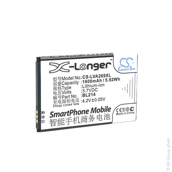 NX - Batterie téléphone, smartphone, GSM pour Lenovo 3.7V 1600mAh