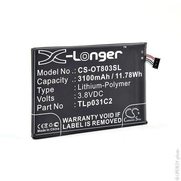 NX - Batterie téléphone, smartphone, GSM pour Alcatel 3.8V 3100mAh