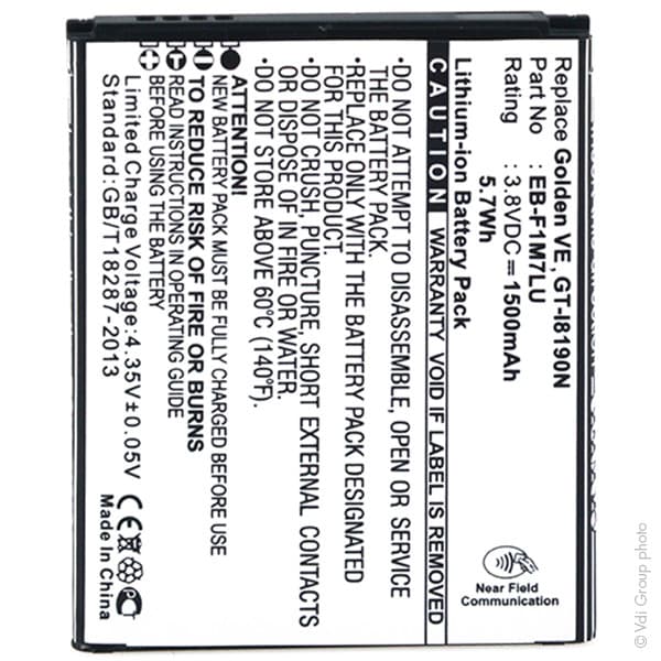 NX - Batterie téléphone, smartphone, GSM pour Samsung 3.8V 1500mAh