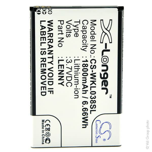 NX - Batterie téléphone, smartphone, GSM pour Wiko 3.7V 1800mAh