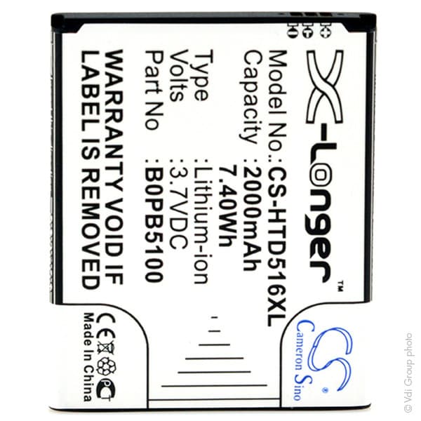 NX - Batterie téléphone, smartphone, GSM pour HTC 3.7V 2000mAh