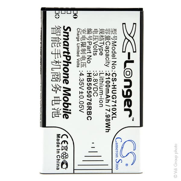 NX - Batterie téléphone, smartphone, GSM pour Huawei 3.8V 2100mAh