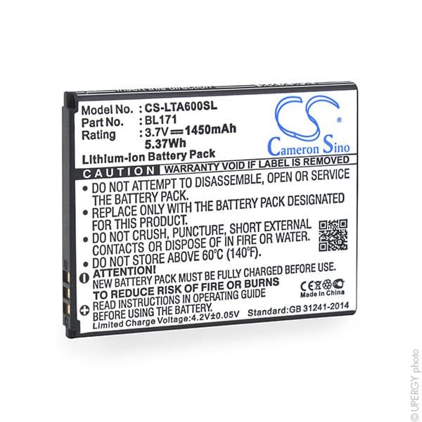 NX - Batterie téléphone, smartphone, GSM pour Lenovo 3.7V 1450mAh