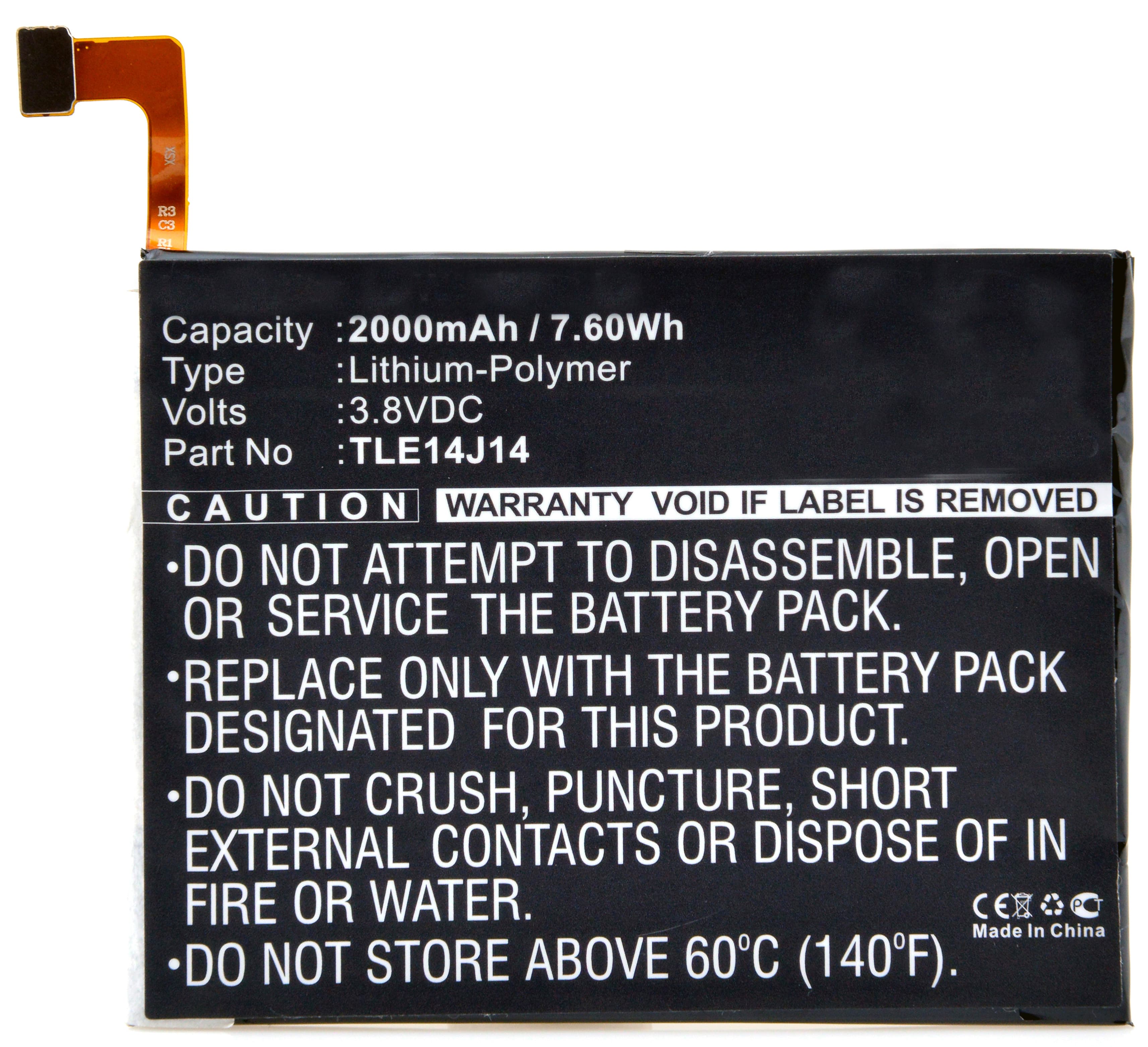 NX - Batterie téléphone, smartphone, GSM pour Wiko 3.8V 2000mAh