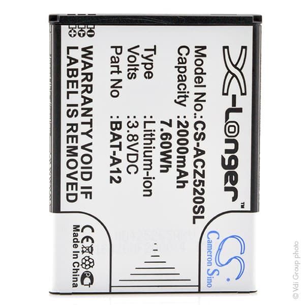 NX - Batterie téléphone, smartphone, GSM pour Acer 3.8V 2000mAh