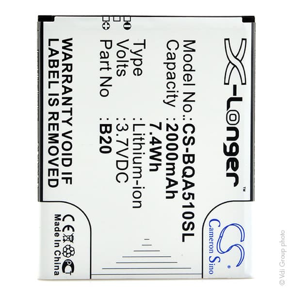 NX - Batterie téléphone, smartphone, GSM pour BQ 3.7V 2000mAh