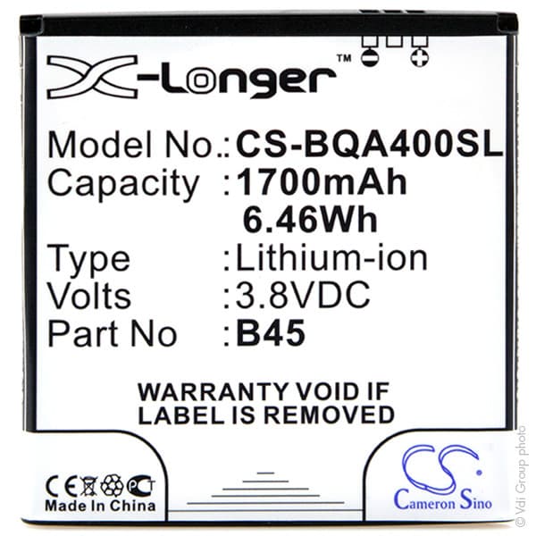 NX - Batterie téléphone, smartphone, GSM pour BQ 3.8V 1700mAh