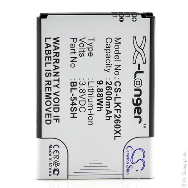 NX - Batterie téléphone, smartphone, GSM pour LG 3.8V 2600mAh