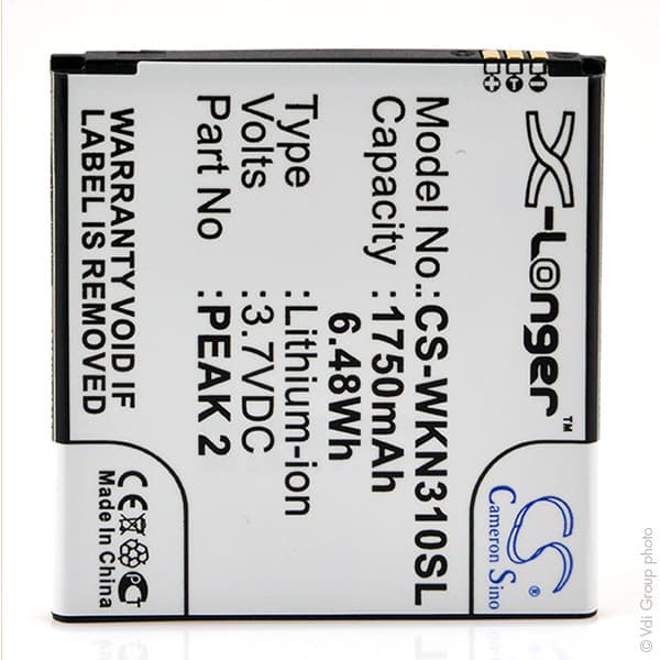 NX - Batterie téléphone, smartphone, GSM pour Wiko 3.7V 1750mAh