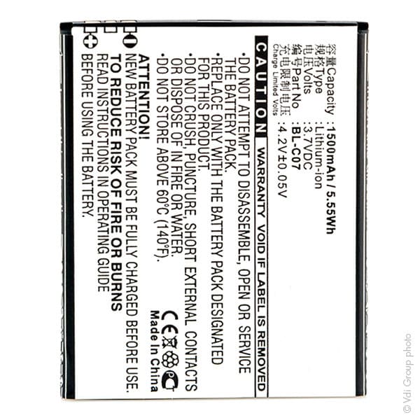 NX - Batterie téléphone, smartphone, GSM pour Doov 3.7V 1500mAh