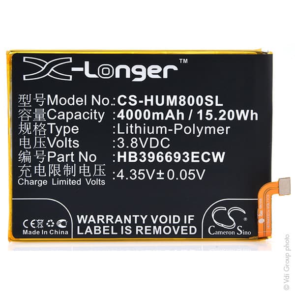 NX - Batterie téléphone, smartphone, GSM pour Huawei 3.8V 4000mAh