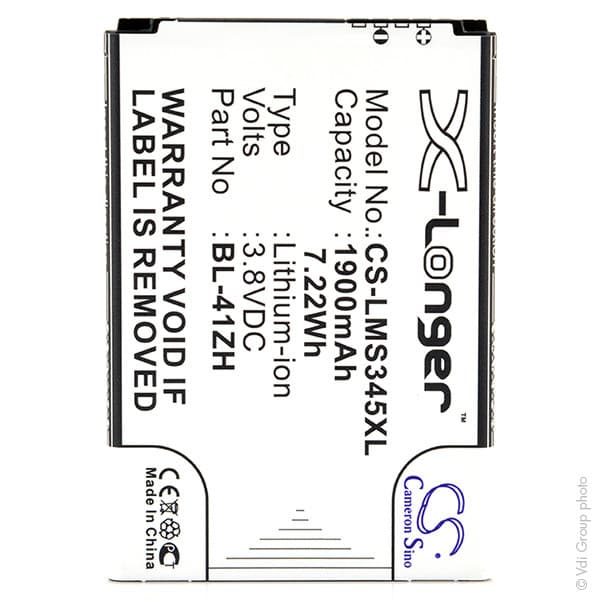 NX - Batterie téléphone, smartphone, GSM pour LG 3.8V 1900mAh