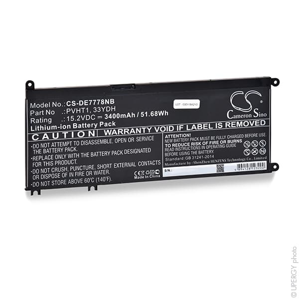 NX - Batterie ordinateur portable compatible Dell 15.2V 3400mAh