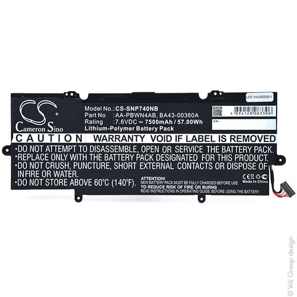 NX - Batterie ordinateur portable 7.6V 7500mAh